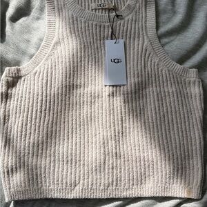 UGG Beige Ribbed Knit Top